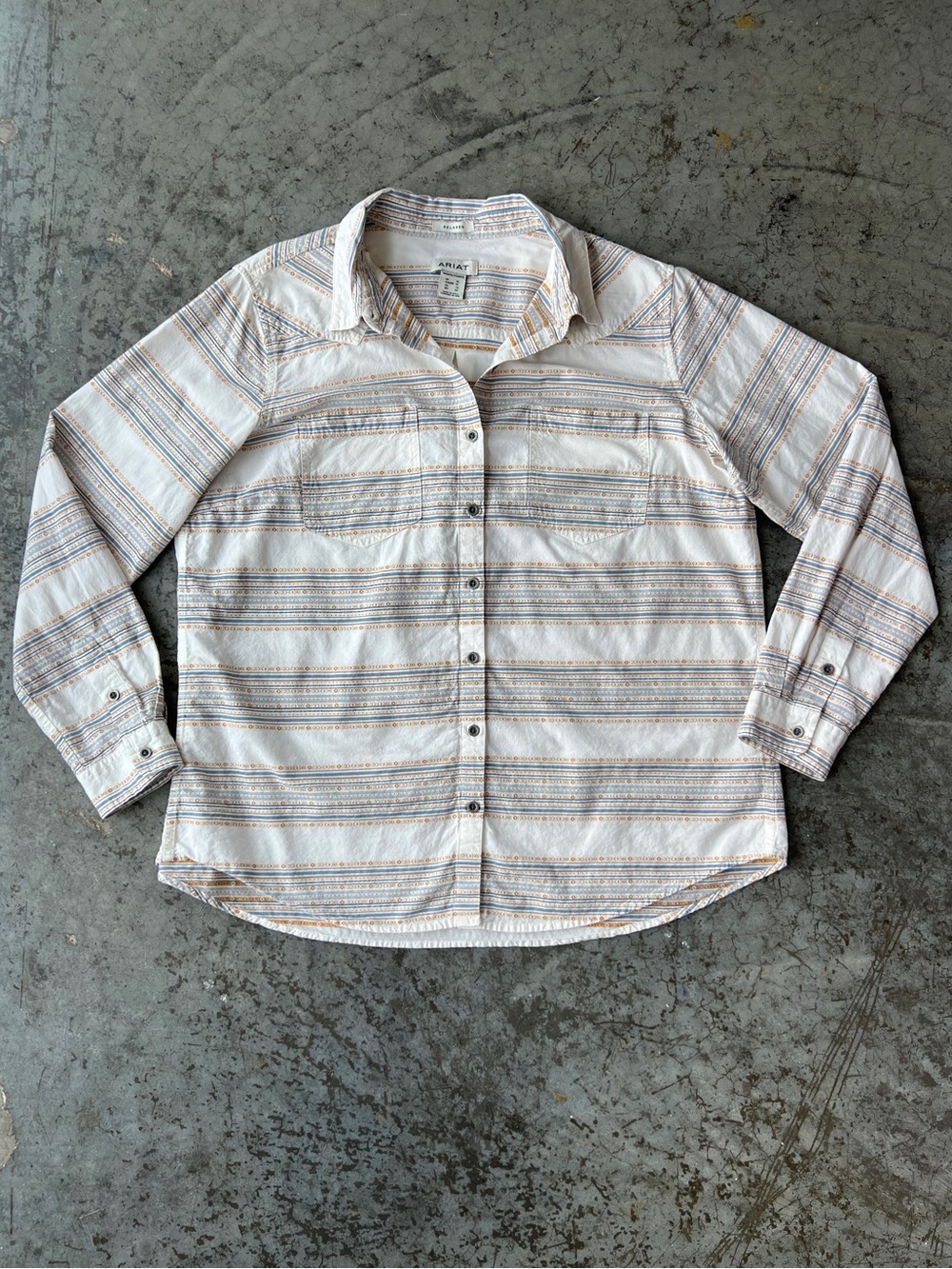 Ariat Billie Jean Striped Western Button Up Long Sleeve Shirt Women’s XL Relaxed